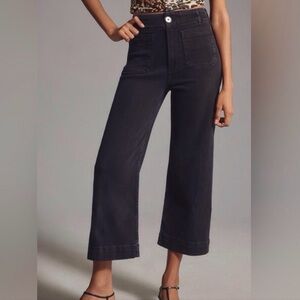 Pilcro The Skipper Cropped Stretch Black Jeans. Size 27